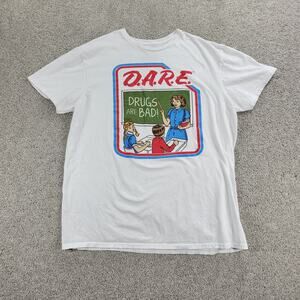 VTG D.A.R.E Keeping Kids Off Drugs Shirt Mens L White Graphic Short Sleeve RARE